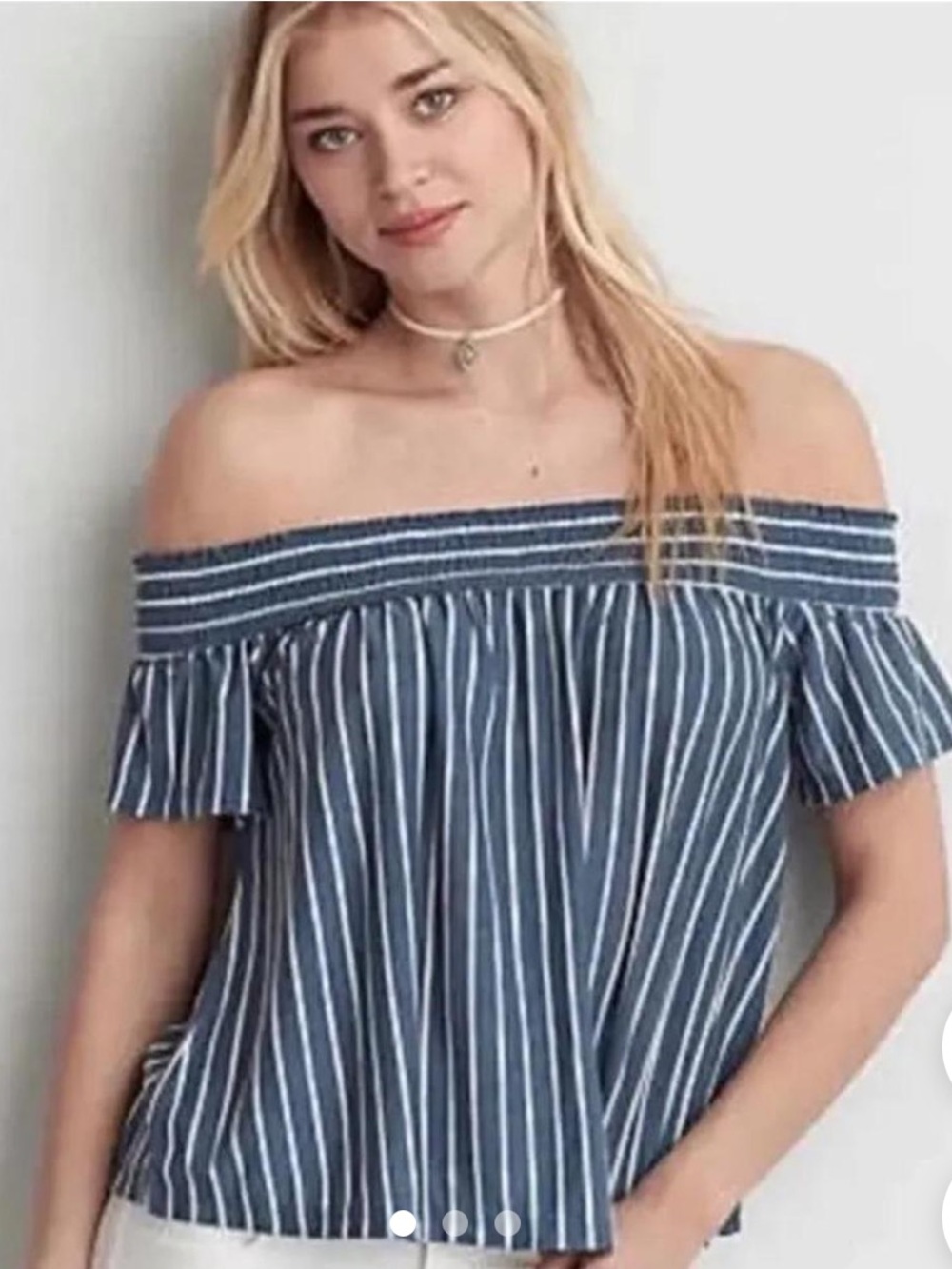 American Eagle Outfitters Black and White Striped Blouse